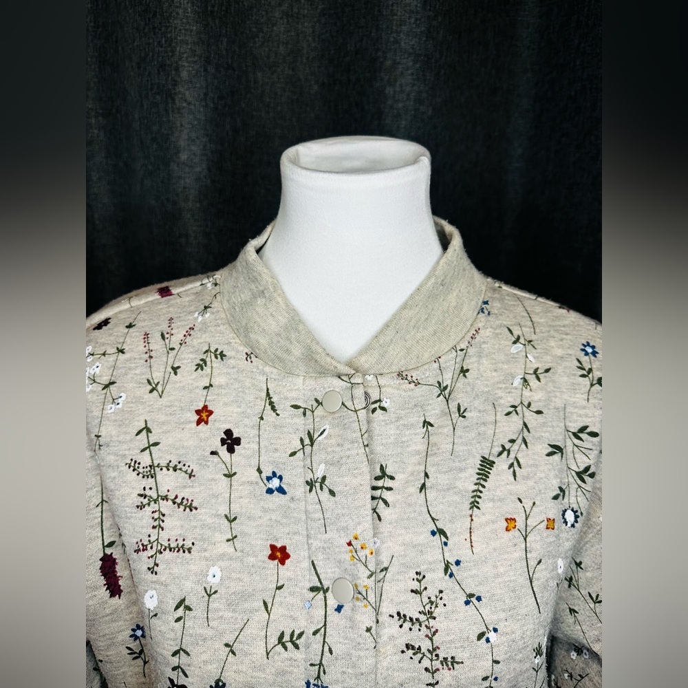 Blair Floral Embroidered Snap Front Sweatshirt Jacket – Size S - Picture 5 of 13